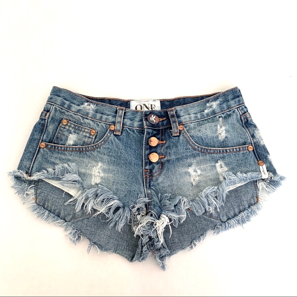 One Teaspoon Bandits Festival Distressed Shorts